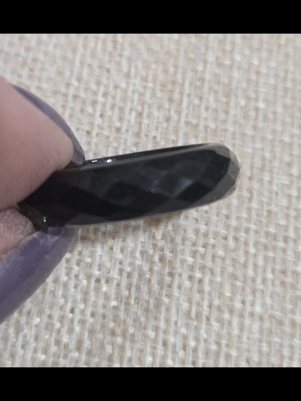Faceted Black Jade Ring